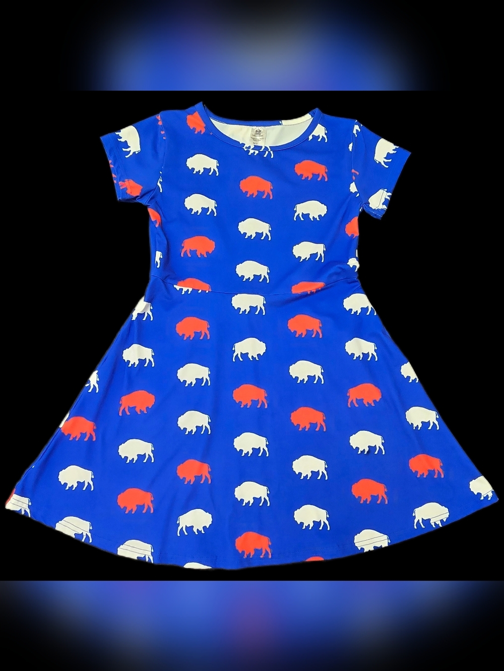 Buffalo Bills Blue Buffalo Print Dress Women’s Medium Buffalo Seamery